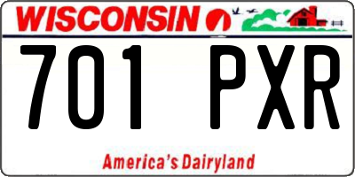 WI license plate 701PXR
