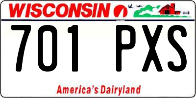 WI license plate 701PXS