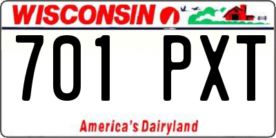 WI license plate 701PXT