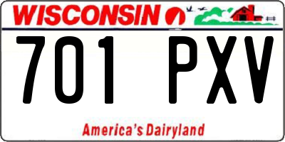 WI license plate 701PXV