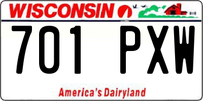 WI license plate 701PXW