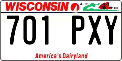WI license plate 701PXY