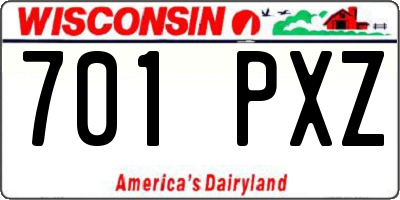 WI license plate 701PXZ