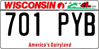 WI license plate 701PYB