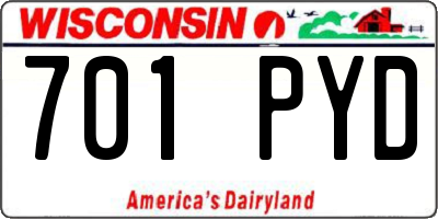 WI license plate 701PYD