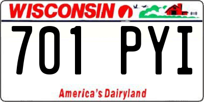 WI license plate 701PYI