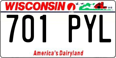 WI license plate 701PYL