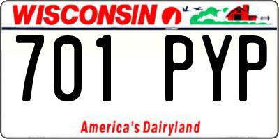 WI license plate 701PYP