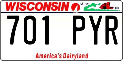 WI license plate 701PYR