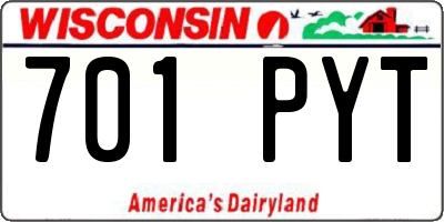 WI license plate 701PYT