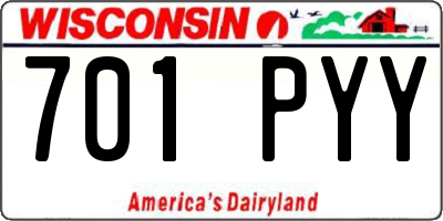WI license plate 701PYY