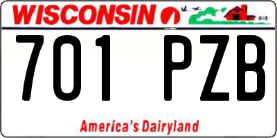 WI license plate 701PZB
