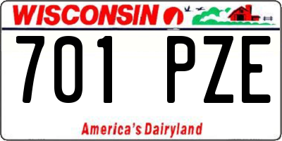 WI license plate 701PZE
