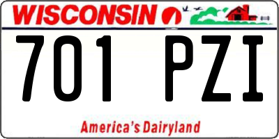 WI license plate 701PZI