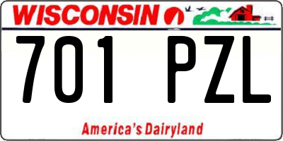 WI license plate 701PZL