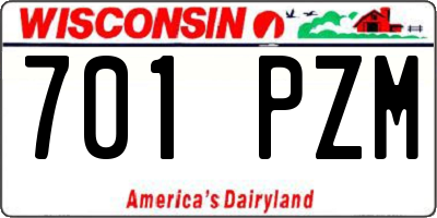 WI license plate 701PZM