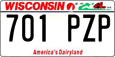 WI license plate 701PZP