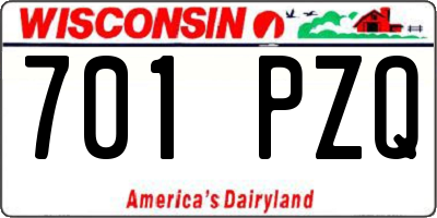 WI license plate 701PZQ