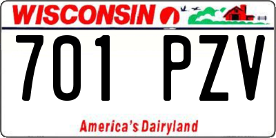 WI license plate 701PZV