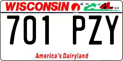 WI license plate 701PZY