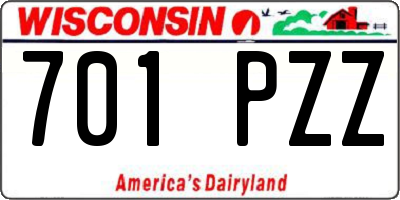 WI license plate 701PZZ