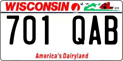 WI license plate 701QAB