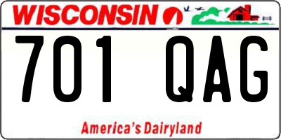 WI license plate 701QAG