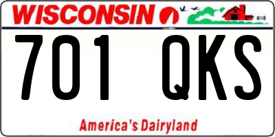 WI license plate 701QKS