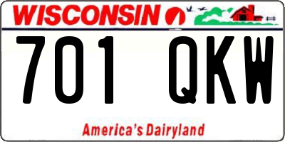 WI license plate 701QKW