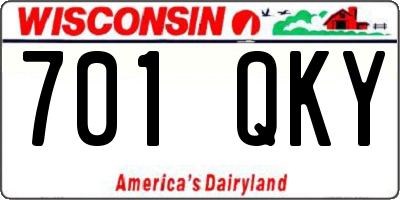 WI license plate 701QKY