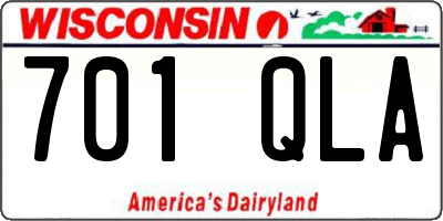 WI license plate 701QLA