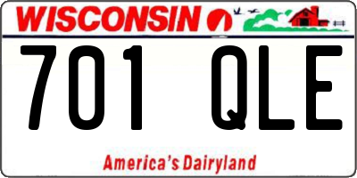 WI license plate 701QLE
