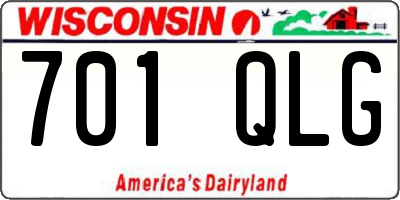 WI license plate 701QLG