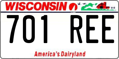 WI license plate 701REE