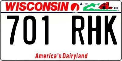 WI license plate 701RHK