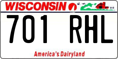WI license plate 701RHL