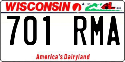 WI license plate 701RMA