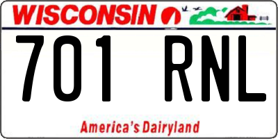 WI license plate 701RNL