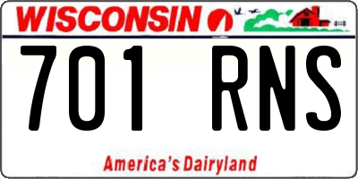 WI license plate 701RNS