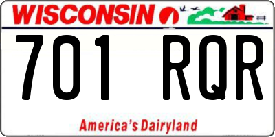 WI license plate 701RQR