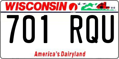 WI license plate 701RQU