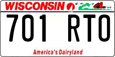 WI license plate 701RTO