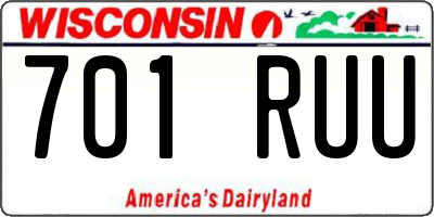 WI license plate 701RUU