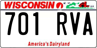 WI license plate 701RVA