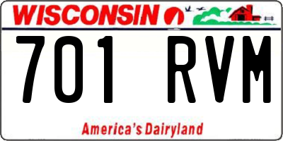 WI license plate 701RVM