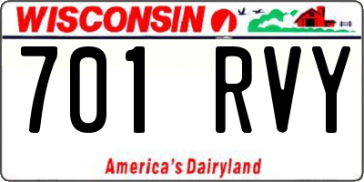 WI license plate 701RVY