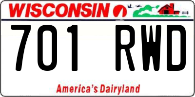 WI license plate 701RWD