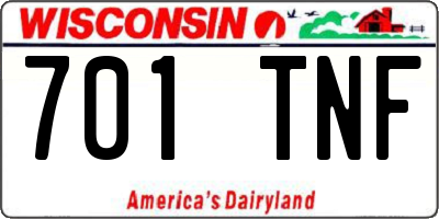 WI license plate 701TNF