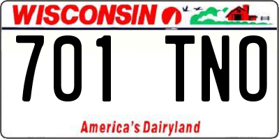 WI license plate 701TNO