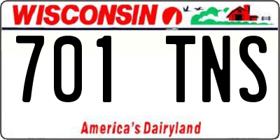 WI license plate 701TNS